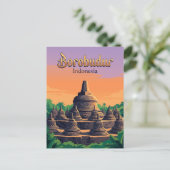 Borobudur-Tempel Indonesien Postkarte (Stehend Vorderseite)