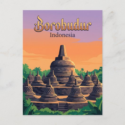Borobudur-Tempel Indonesien Postkarte (Vorderseite)