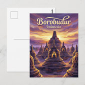 Borobudur-Tempel Indonesien Postkarte (Vorne/Hinten)