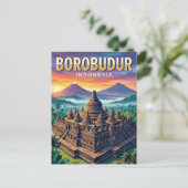 Borobudur-Tempel Indonesien Postkarte (Stehend Vorderseite)