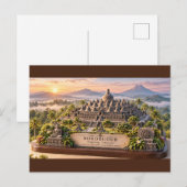 Borobudur-Tempel Postkarte (Vorne/Hinten)