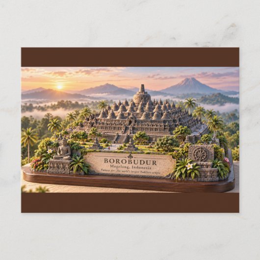 Borobudur-Tempel Postkarte (Vorderseite)