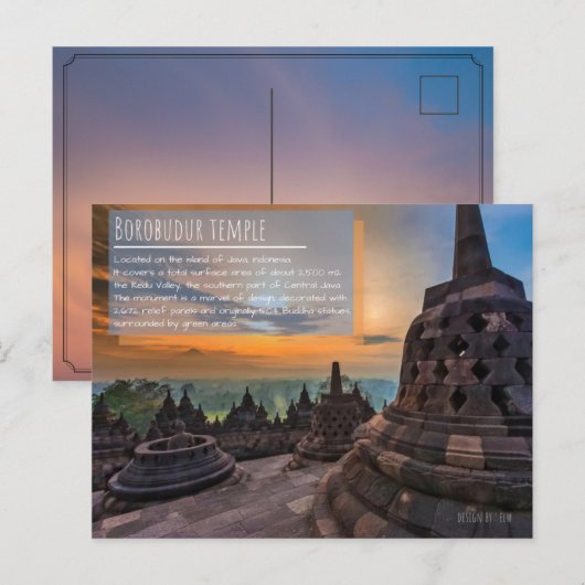 Borobudur Temple 2 Postkarte (Vorne/Hinten)