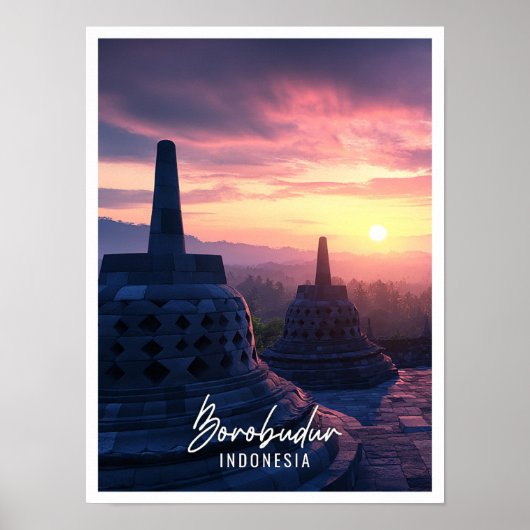 Borobudur Temple Indonesia Poster (Vorne)