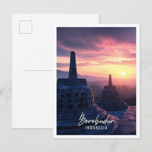 Borobudur Temple Indonesia Postkarte (Vorne/Hinten)