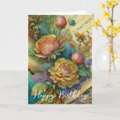 Boroke Blume Geburtstag Karte (Gelbe Blume)