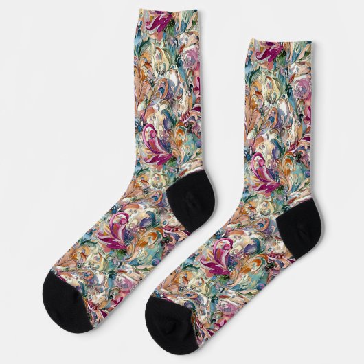 Boroke Blumenmuster Socken (Linkes Detail)