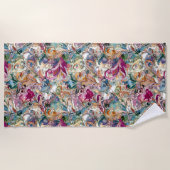 Boroke Blumenmuster Strandtuch (Vorderseite)