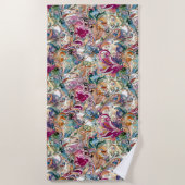 Boroke Blumenmuster Strandtuch (Vorderseite)