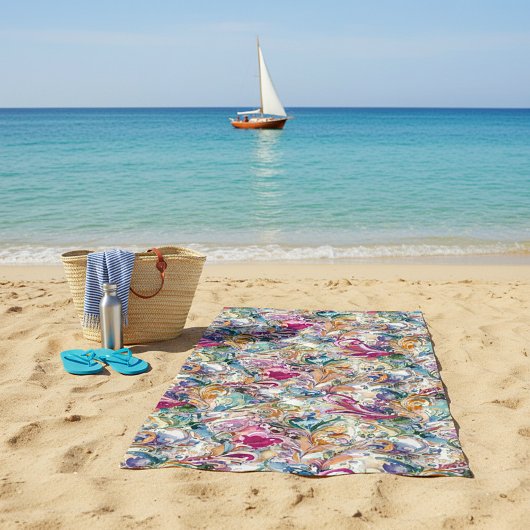 Boroke Blumenmuster Strandtuch