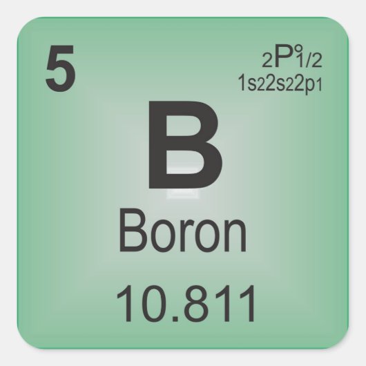 Boron Individual Element der Periodic-Tabelle Quadratischer Aufkleber (Vorderseite)