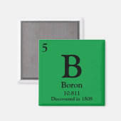 Boron Periodic Table Magnet (Vorderseite/Rückseite)