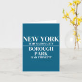 Borough Park New York Is My Nationality Ethnicity  Karte (Gelbe Blume)