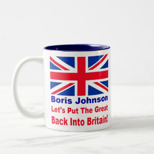 Borris Johnson - Wir setzen den Großen zurück in Zweifarbige Tasse