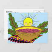 Borsch-Power Ukrainische Volkskunst Postkarte (Vorne/Hinten)