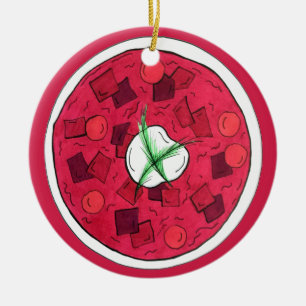 Borscht Eastern European Red Beet Beet Soup Keramik Ornament