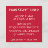 Borscht Eastern European Red Beet Beet Soup Quadratische Visitenkarte (Rückseite)