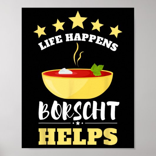 Borschtsch Rote Beete Ukrainischer Borschtsch 3 Poster (Vorne)