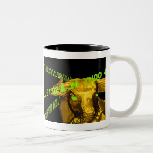Börse-Kaffee Stier Zweifarbige Tasse (Rechts)