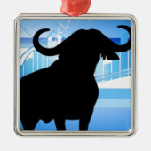 Börse Stier Silbernes Ornament (Vorne)