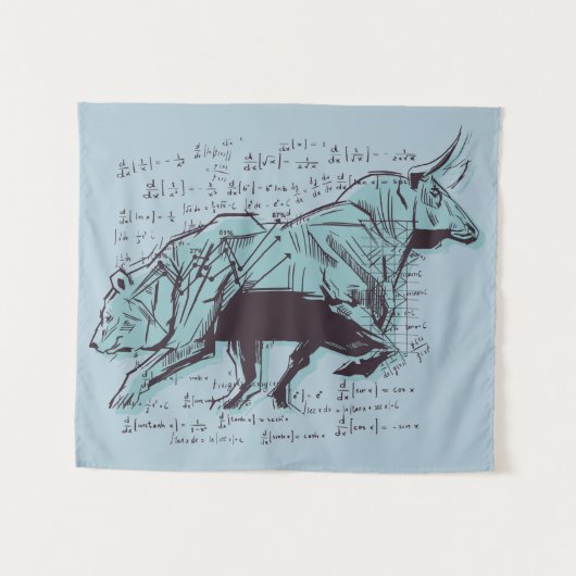 Börsenanalyse Wandteppich (Vorderseite (Horizontal))