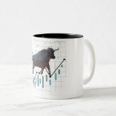 Börsenbullischer Trend Zweifarbige Tasse (VorderseiteRechts)