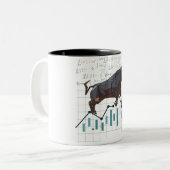 Börsenbullischer Trend Zweifarbige Tasse (Vorderseite Links)