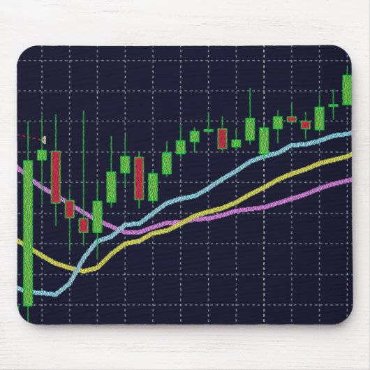Börsendiagramm für Candlestick Mousepad (Vorne)