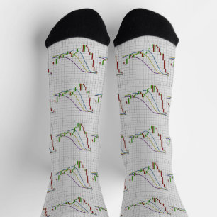 Börsendiagramm für Candlestick Socken