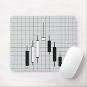 Börsendiagramm Schwarz/Weiß Mousepad (Mit Mouse)