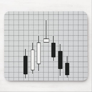 Börsendiagramm Schwarz/Weiß Mousepad