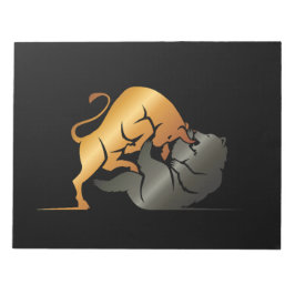 Börsenhandel für Bull- und Bärenmärkte Notizblock