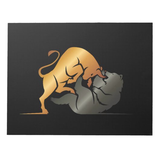 Börsenhandel für Bull- und Bärenmärkte Notizblock (Vorderseite)