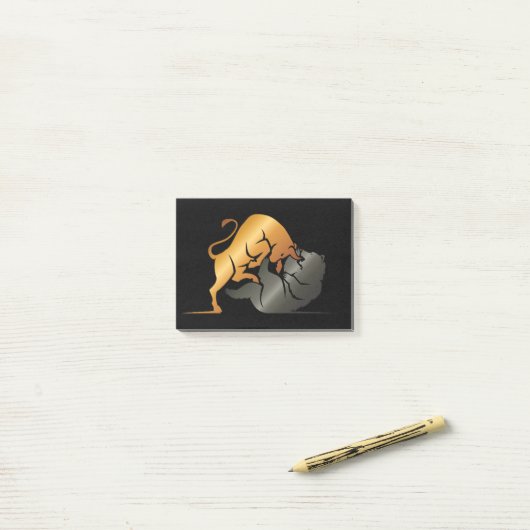 Börsenhandel für Bull- und Bärenmärkte Post-it Klebezettel (Auf Schreibtisch)