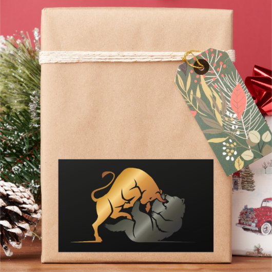 Börsenhandel für Bull- und Bärenmärkte Rechteckiger Aufkleber (Feiertag)