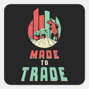 Börsenhandelsanleger Bear Bull Trader Quadratischer Aufkleber