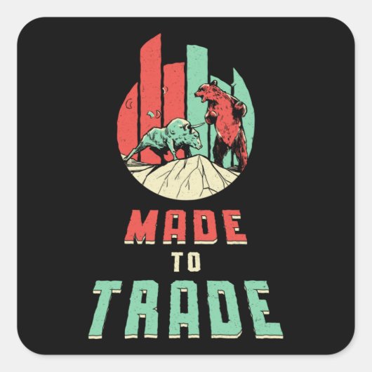 Börsenhandelsanleger Bear Bull Trader Quadratischer Aufkleber (Vorderseite)