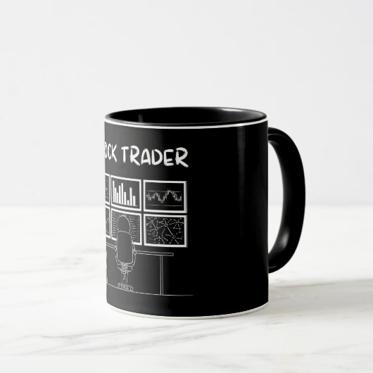 Börsenhändler Funny Logo Tasse (VorderseiteRechts)