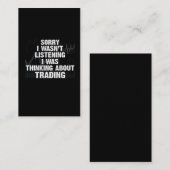 Börsenhändler Investor Day Trader Visitenkarte (Vorne/Hinten)