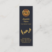 Börsenindex Graph Blue Elegance Mini Visitenkarte (Vorderseite)