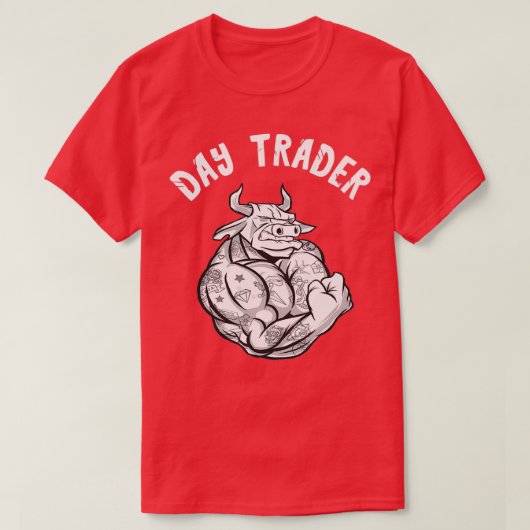 Börseninvestor Day Trader Bull Broker Day Trading T-Shirt (Design vorne)