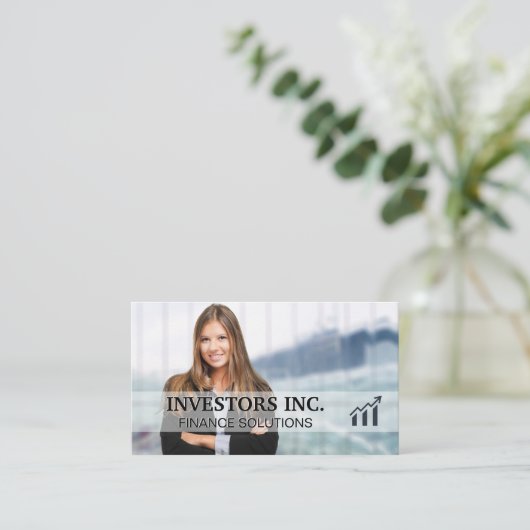Börsenmakler | Frau im Finanzgeschäft Visitenkarte (Stehend Vorderseite)