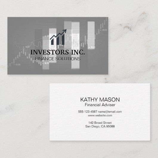 Börsenmakler | Investitionen | Aktienkurs Visitenkarte (Vorne/Hinten)