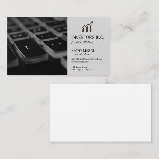 Börsenmakler | Investitionen | Datenanalyst Visitenkarte (Vorne/Hinten)
