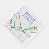 Börsennotierungsplan mit Alligator Serviette (Ecke)