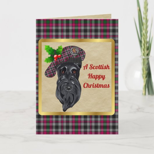 Borthwick Abzeichen & Tartan Personalisiert Karte (Vorderseite)