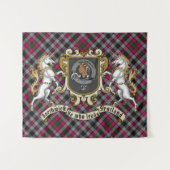 Borthwick Clan Abzeichen & Unicorns w/Tartan Wandteppich (Vorderseite (Horizontal))