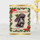 Borthwick Scottie Dog Personalisiert Xmas Card Karte (Gelbe Blume)