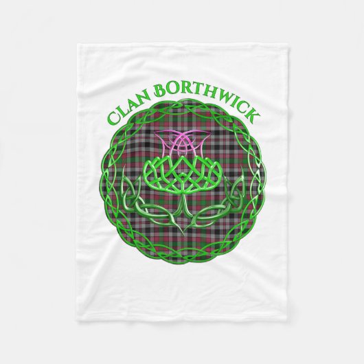 Borthwick Scottish Tartan Celtic Thistle Fleecedecke (Vorderseite)