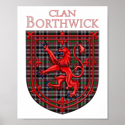 Borthwick Tartan Scottish Kariert Lion Rampant Poster (Vorne)